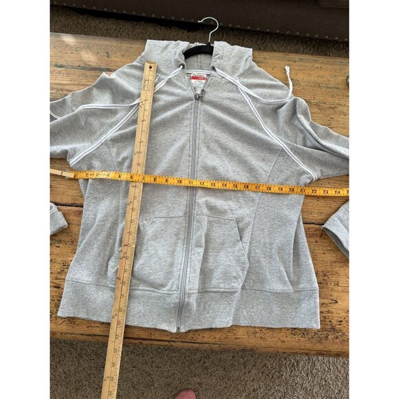 Danskin Womens Gray Zip up Sweatshirt XL hooded‎ cotton pockets activewear - Picture 5 of 6